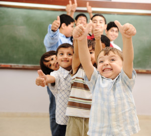 Children at school classroom